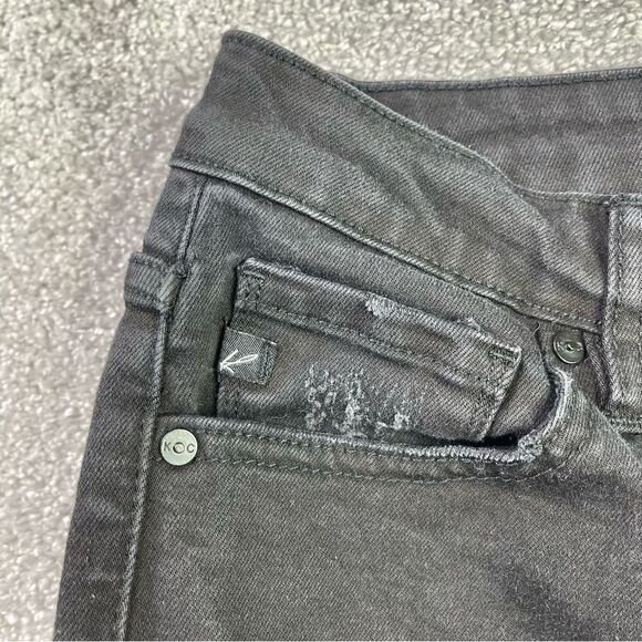 KanCan Jeans Women's 28 Black Skinny High Rise Stretch Distressed Frayed Ankle - Picture 4 of 14